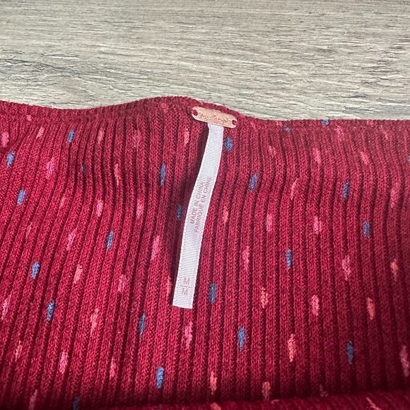 Free People Set The Mood Skirt Red Sweater Elastic Medium - Picture 5 of 5